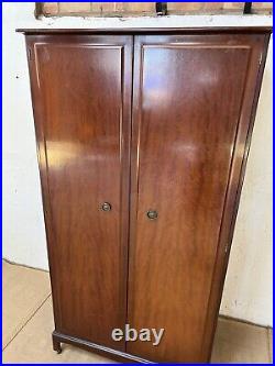 Vintage Solid Wooden Stag Wardrobe with Wheels