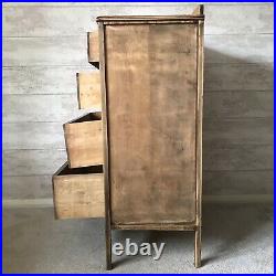 Vintage Stripped Solid & Veneer Wood 4 Chest Of Drawers