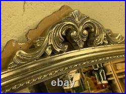 Vintage Style Arched Fireplace/Mantle Wall Mirror Antique Silver Champagne Frame