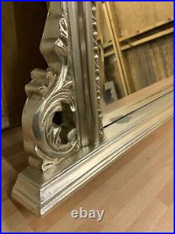 Vintage Style Arched Fireplace/Mantle Wall Mirror Antique Silver Champagne Frame