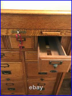 Vintage Tambour Roll Front 1920, s Filing Cabinet
