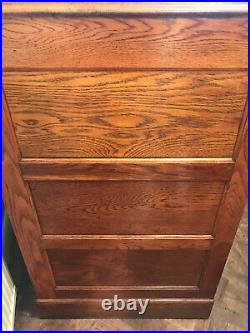 Vintage Tambour Roll Front 1920, s Filing Cabinet