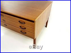 Vintage Teak Plan Chest of Drawers Artists Map Table Mid Century