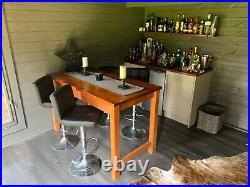 Vintage Teak Science Lab Bench, Bar Countertop Worktop Shop Dining Kitchen Top