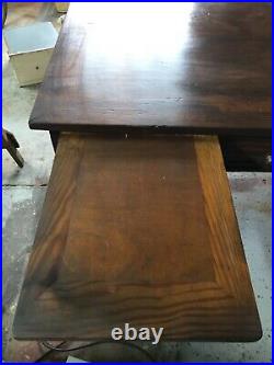Vintage Twin Pedestal Mid Century Wooden Office Desk Maker Venesta