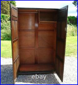 Vintage Two-Door Double Size Wardrobe with Panelled Decoration