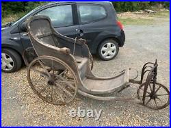 Vintage Victorian Bath Chair Cart Wheel Cartwheel Wagon Wheel Museum Piece