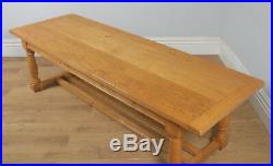 Vintage Welsh 8ft 10 Solid Oak Farmhouse Kitchen Refectory Dining Room Table