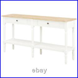 Vintage White Console Table Large Antique Sideboard Solid Wood Hall Storage Unit