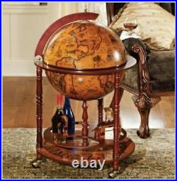 Vintage Wine Bar Antique Globe Drinks Minibar Trolley Cabinet Black Friday Home