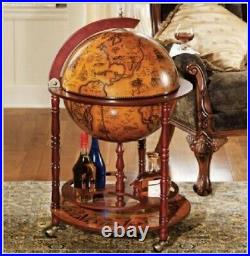 Vintage Wine Bar Antique Globe Drinks Minibar Trolley Cabinet Black Friday UK