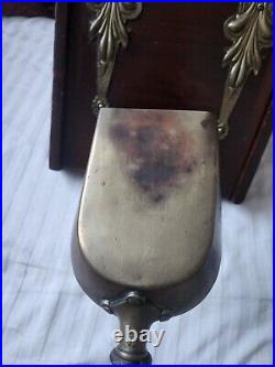 Vintage Wood And Brass Coal Scuttle Brown, RARE