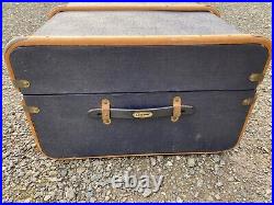 Vintage Wood Banded Blue Steamer Trunk/Chest/Coffee Table Overpond