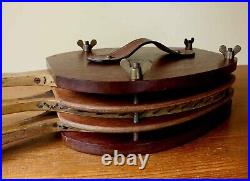 Vintage Wood & Brass Multi Tennis Racket Press. Antique Three Racquet Clamp