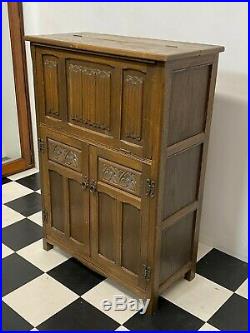 Vintage Wood Bros Old Charm oak cocktail drinks cabinet with lift top Delivery