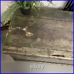 Vintage Wood Original Shabby Grey Chest Rustic Home Decor Coffee Side Table