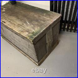 Vintage Wood Original Shabby Grey Chest Rustic Home Decor Coffee Side Table