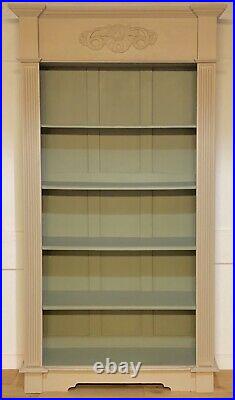 Vintage Wood Painted Bookcase Shelving Display Antique Country Chic Style