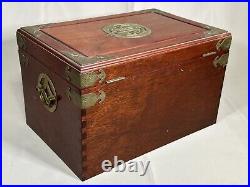 Vintage Wooden Arts and Crafts Jewellery Box