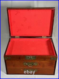 Vintage Wooden Arts and Crafts Jewellery Box