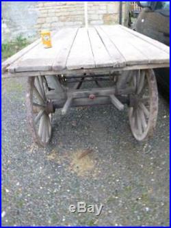 Vintage Wooden Cart Cart Wheels Cartwheel Flatbed Dray Flat Bed Shepherds Hut