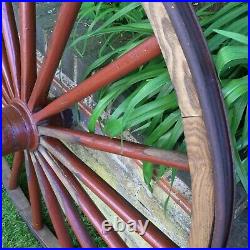 Vintage Wooden Large Cart Wheel Old Wagon Carriage Antique Garden Architectural
