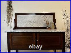 Vintage Wooden Marble Top Wash Stand