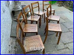 Vintage Wooden Stacking Chairs X 7