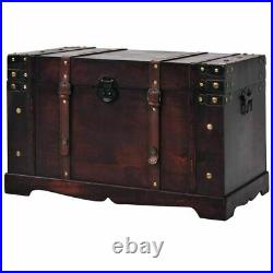 Vintage Wooden Treasure Chest Storage Trunk Box Living Room Coffee Table Antique