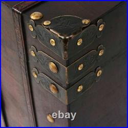 Vintage Wooden Treasure Chest Storage Trunk Box Living Room Coffee Table Antique