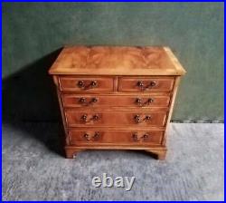 Vintage Yew wood two over three chest of drawers