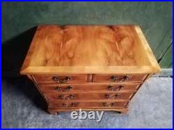 Vintage Yew wood two over three chest of drawers