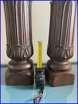Vintage/antique. 6ft Tall, Pair Of Statement Wooded Candle Sticks