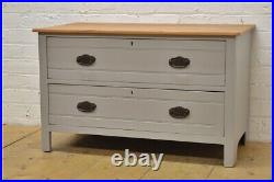 Vintage antique chest of drawers tv stand Edwardian solid wood grey DELIVERY