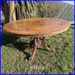 Vintage circle table with French table legs Beautiful Large Heavy