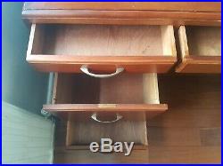 Vintage genuine H. Baldock & Sons mahogany twin pedestal desk leather top