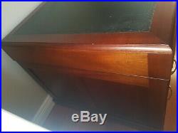Vintage genuine H. Baldock & Sons mahogany twin pedestal desk leather top