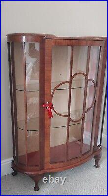 Vintage glass fronted display cabinet with key original and stunning