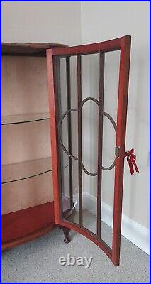 Vintage glass fronted display cabinet with key original and stunning