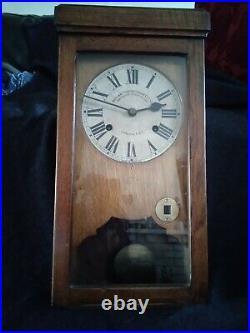 Vintage national time recorder wall mounted antique clock London sel Stamford st