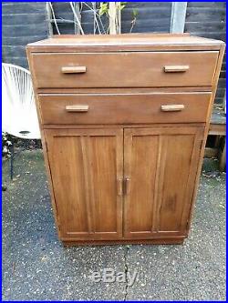 Vintage oak wooden tallboy cupboard with 2 drawers can deliver see description