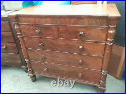 Vintage retro Danish large heavy antique chest of drawers wooden painted