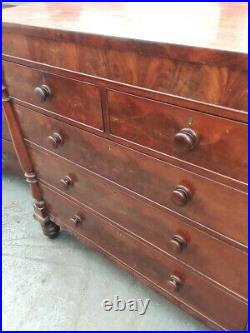 Vintage retro Danish large heavy antique chest of drawers wooden painted