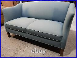Vintage retro antique Danish 2 seat sofa couch mid century blue re upholstery