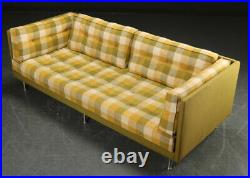 Vintage retro antique Danish Mid Century 3 seat sofa couch green yellow 60s 70s