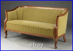 Vintage retro antique Danish mid century 2 3 seat sofa couch green velvet wooden