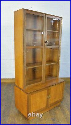 Vintage retro display cabinet / glazed bookcase cupboard