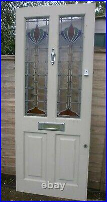 Vintage stained glass front door 79 1/2 x 31 3/4