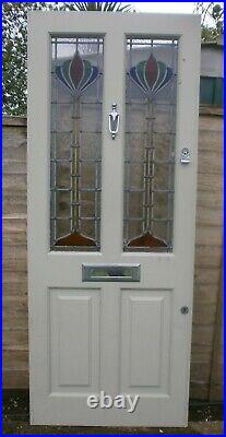 Vintage stained glass front door 79 1/2 x 31 3/4