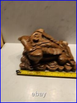 Vintage wooden Chinese Frog antique carvings wood carved boxwood So Rare